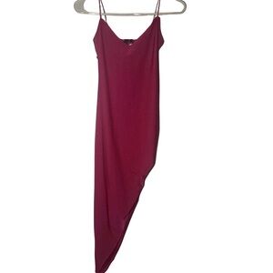Windsor Magenta Spaghetti-Strap Asymmetrical Slip Dress